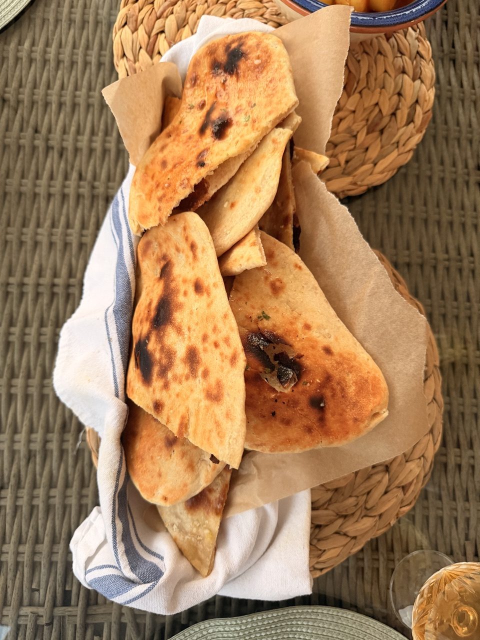 Freshly made naan bread for Corporate Events catering